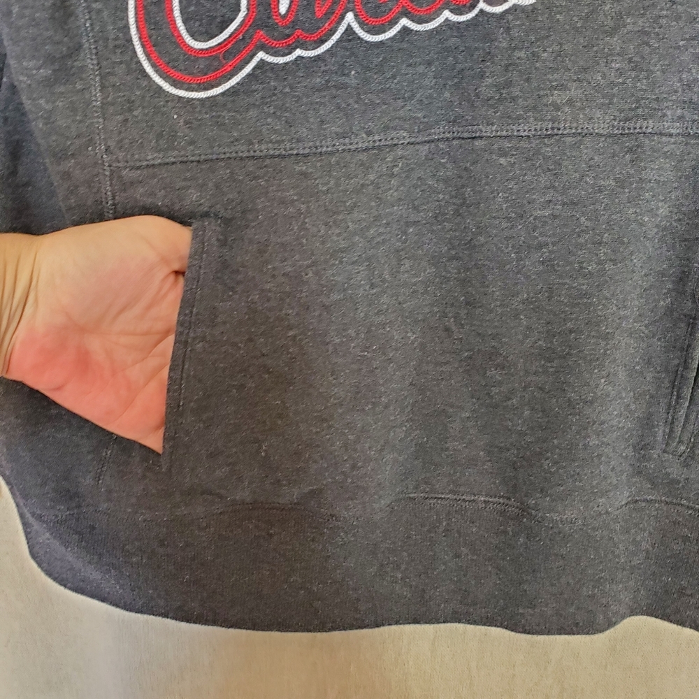 ♧ Arizona Cardinals Womens Funnel Neck Sweatshirt Size Medium Heather Gray - Picture 2 of 12